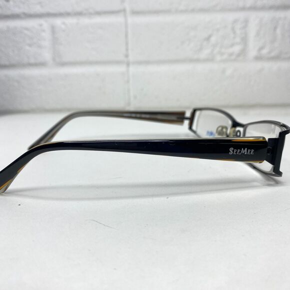 SEEMEE SM226 Full Rim Rectangular Metal Eyeglasses‎ Frames Black 53-19 H2656 main image 5